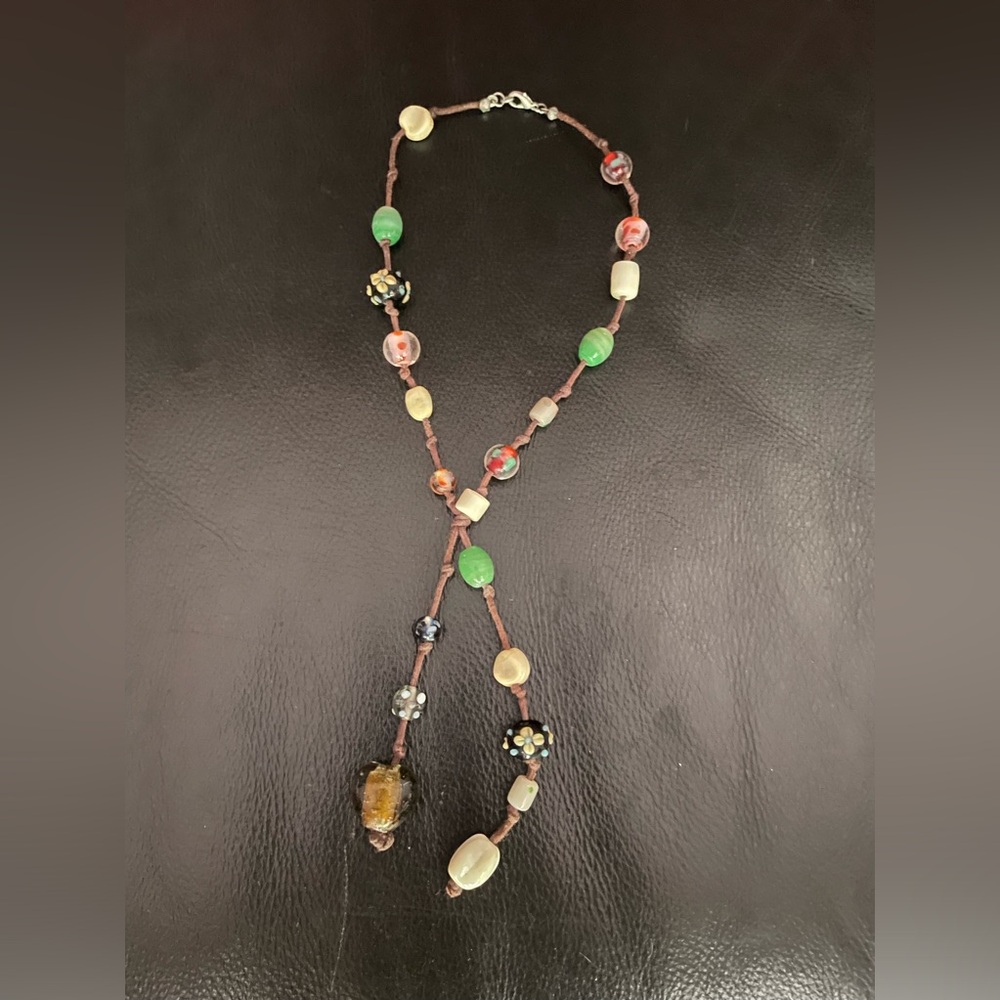 Boho Bead Necklace 16” and 2 extensions at bottom, 4” and 4.5”